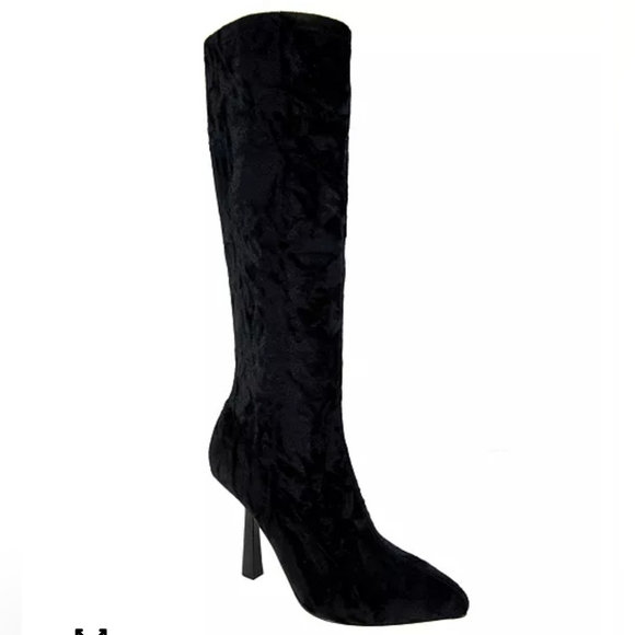 New W/O Box BCBGeneration Blk Women's Isra Velvet Inside Zipper Tall Boots Sz 9 - Picture 1 of 16